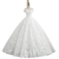 2024 Elegant Off Shoulder Floor Length Ball Gown Wedding DressesNew Stunning Full Lace Plus Size Princess Party Dress Prom Gowns