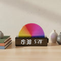 EMAF Simulated Sunrise Electronic Table Desktop Stepless Dimming Wake up Light Mirror Digital Alarm Clock with USB Charging Port