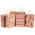 Merry Christmas Paper Gift Bags Santa Claus Snowflake Dot Cartoon Stripe Xmas Tree Candy Biscuit Bag for Christmas Decor