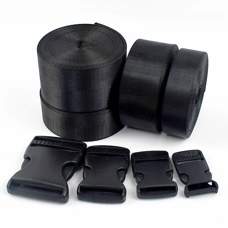 Meetee F5-6+RD001 20-38mm DIY Handbag Accessories Backpack Bag Strap Black Quick Plastic Side Release Buckle High Quality
