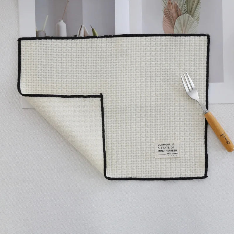 New Design Wholesale Cotton Thread Woven Napkin 30*40cm Solid Cotton Dinner Placemats for Home Kitchen Restaurant