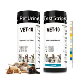10 in 1 Dog and Cat Vet-10 Urine Test Strips CE Certified 2-Year Warranty Pet Health Wellness Urinalysis Home Testing Kit