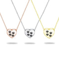 Personalized Dog Paw Prints Ins Heart-Shaped Cremation Urn Pendant Necklace Fashionable Charms for Ashes Storage