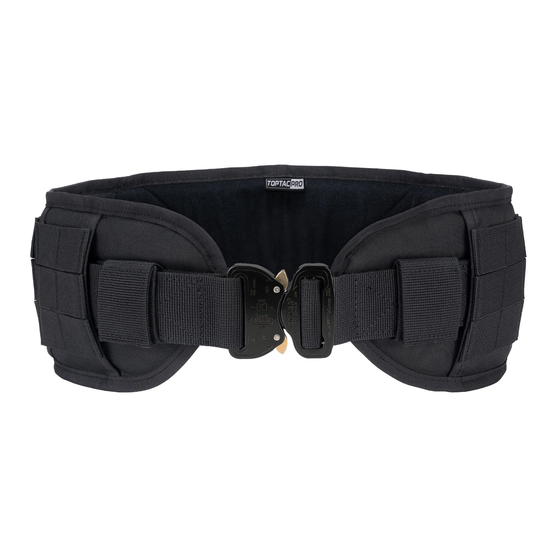 TOPTACPRO 500D Cordura Fabric Black Utility Belt Nylon Paintball MOLLE Belt Padded Modular Tactical Battle Belt
