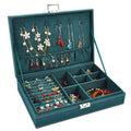 Large Necklace Bracelets Earrings Rings Organizer Holder Portable Velvet Travel Jewelry Box Organizer Case with Lock