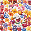 50PCS Not repeat colorful plant decals for girl gift realistic elegant large flowers peonies sticker