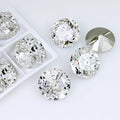 Crystal Buttons 27mm Round Shape Sew on Crystal Point Back Crystal Rhinestone Diamond Shaped Buttons Garment Accessories