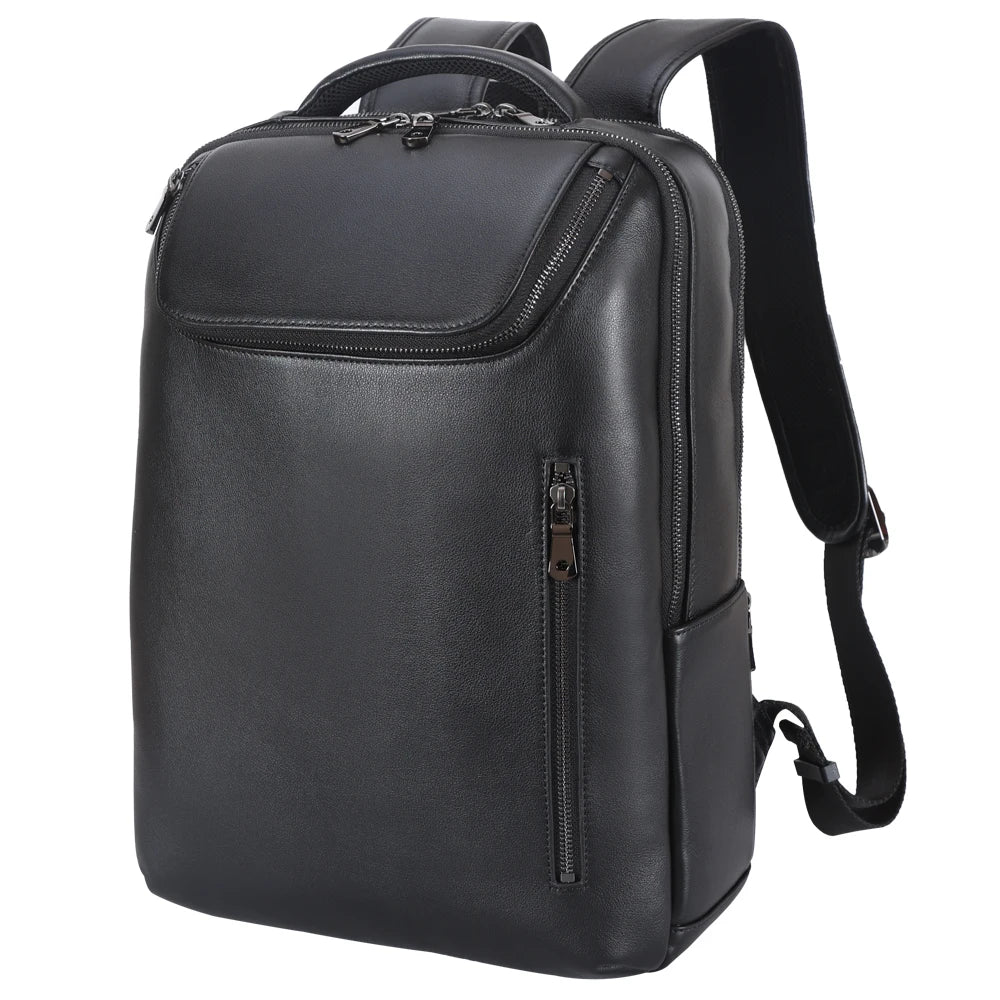 2025 England Genuine Leather Laptop Backpack Softback Business Bag Men Women Black Fashionable Computer School Backpack