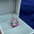 Good Price Star Sign 925 Sterling Silver 3mm*5mm Oval Cut Natural Garnet Elegant Jewelry Pendant Necklace