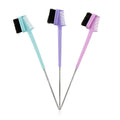Stainless Steel Handle Eyebrow Brush 3D Sculpt Double Head Hair Style Makeup Tools Salon Edge Brush