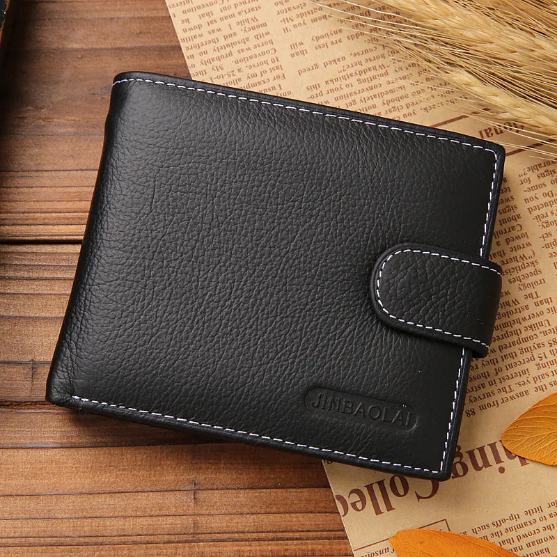 Men's Leather Short Foreign Trade Vintage Zipper Buckle Wallet New Wallet Change Purse