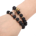 Wholesale Volcanic Stone Bangle From Europe and America CZ Emperor Thailand Crown Helmet Charm for Men's or Women's Bracelet