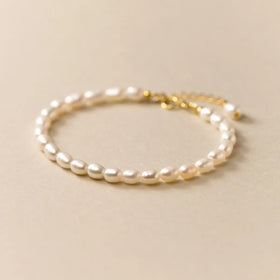925 Sterling Silver Pearl K Gold Bracelet Natural Freshwater Pearl Fashion Bracelet for Women Girl