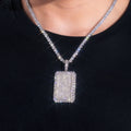 Fine Jewelry Custom Engraved Logo 925 Sterling Silver VVS D Color Moissanite Diamond Tag Charm Pendant Necklace for Men Women