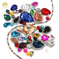 Hot Sale 3D Glass Crystal Rhinestones Mixed Color Flatback Sew-On Technique DIY Projects Loose Rhinestones Mixed Pearl Cup Chain
