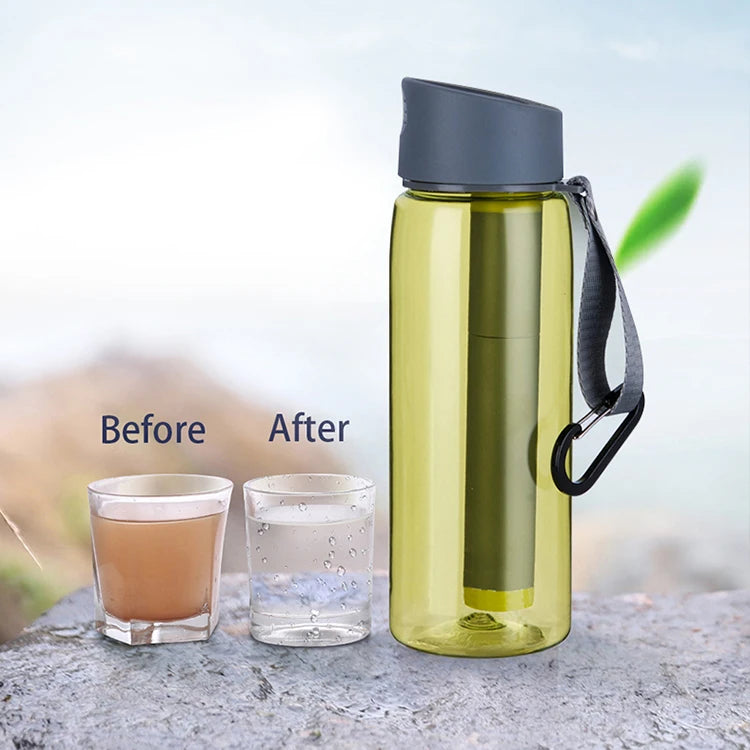 Competitive Price 650Ml Travel Bottle Reusable Chlorine Filter Water Bottle With Filter Purifier