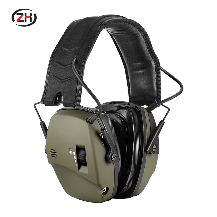 ZH Earmuffs With Microphone Electronic Portable 27db Noise Reduce Tactical Headphones Electronic Earmuffs for Shooting