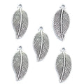 Antique Silver Color Tree Leaf Charms Pendant Bracelets Necklace Jewelry Making Findings Accessories 28*12mm Q371