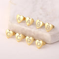 Hot Sale Diamond Initial Letter Zircon Stud Earrings for Women Custom Desgin Letter A-Z Heart Shaped Stud Earrings