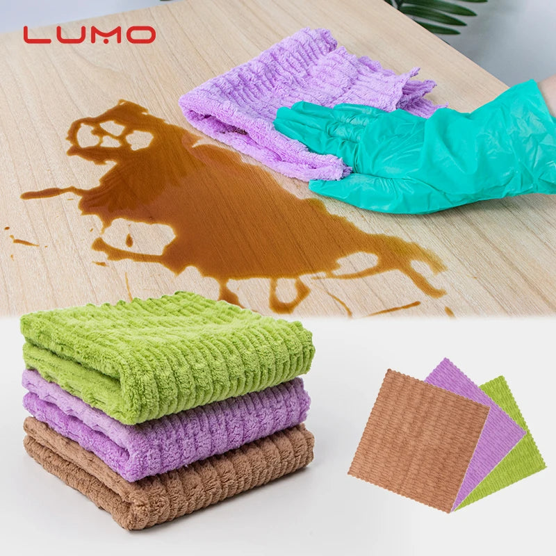 Supplier Highly Absorbent Coral Fleece Kitchen Cleaning Towel Household Thickened Quick-Dry Jacquard Woven Square Cloths