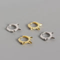 BASQUESUN Factory  New Punk Rivet S925 Pure Silver European and American Inlaid Zircon Stackable Personalized Charm Earrings
