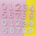 Number 0-9 With Beads Pink White Acrylic Cake Insert Card Birthday Wedding Party Cake Topper Decorations