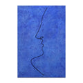 Modern Simple Original Klein Blue Duo Dance  Hand-painted Texture Thick Oil Abstract Line Living Room  Wall Art