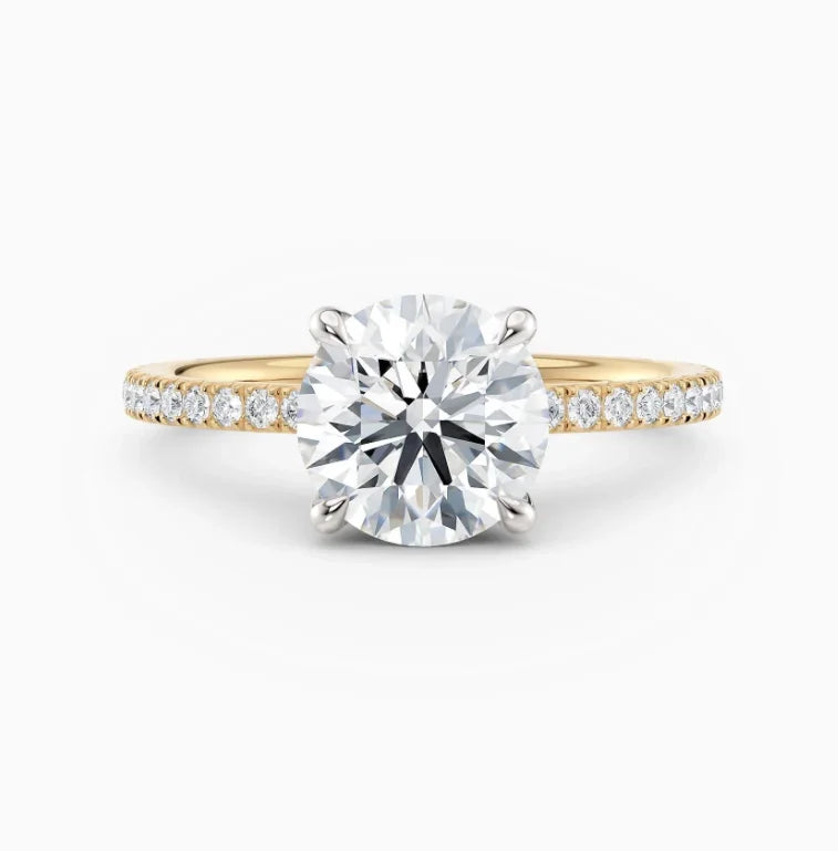 Custom Silver Jewelry 18K Gold Plated Brazilian White CZ Engagement Ring Accessories Wedding Ring Jewelry