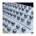 Wholesale Loose Pearl 10-14mm Paired 4A+ Grade Natural Color Freshwater Pearl Purple Color Round Shape