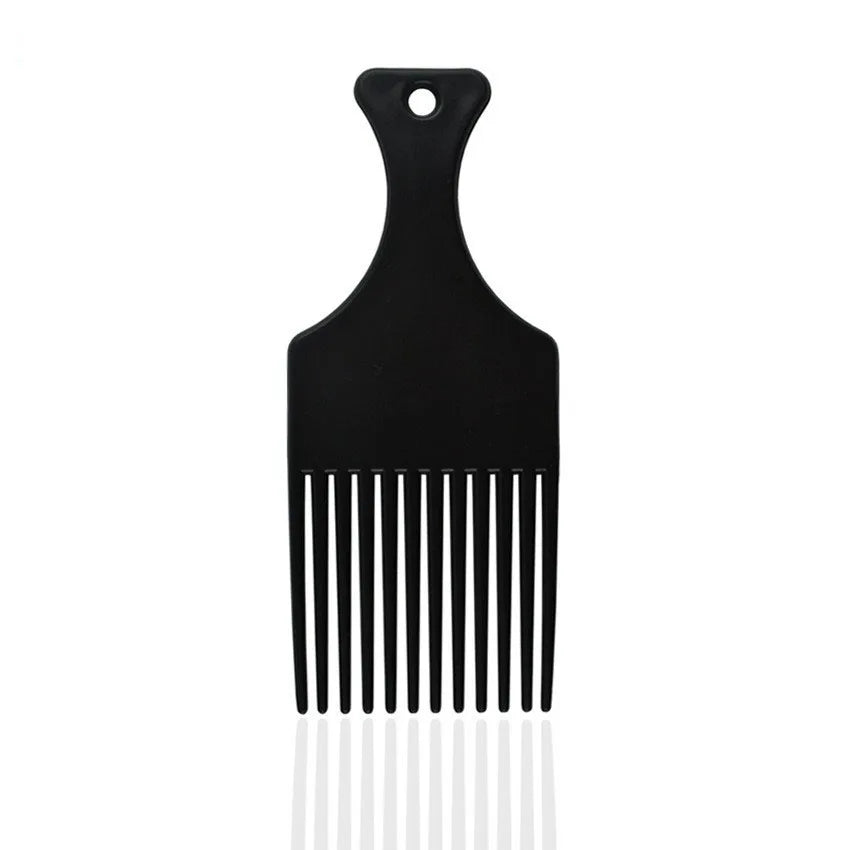 High Quality Black Afro Wide Tooth Comb for Curly Long Hair Plastic Afro Pick Hairbrush with Scalp Massage Straightener Function