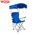 WOQI Factory Foldable Lightweight Beach Chairs With Sun Canopy Outdoor Portable Folding Arm Premium Camping Tourist Chair