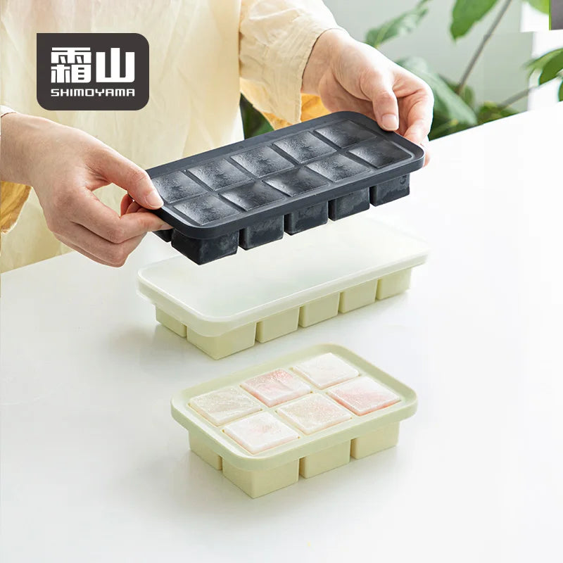 SHIMOYAMA Portable Ice Maker Whiskey Maker Eco-Friendly Kitchen Tools 10 Grids Silicone Cube Tray Mold for Use Fridge