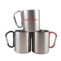 11oz Hot Sale Sublimation 300 ml Stainless Steel Mug with Carabiner Handle Coffee Mugs Cup for Travel