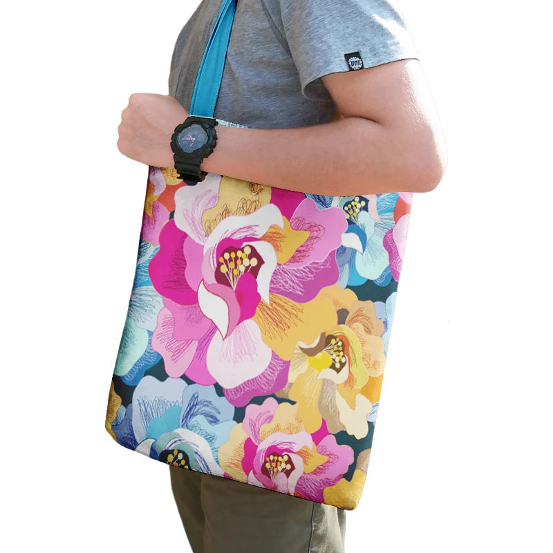 Custom Logo Canvas Bag Single Shoulder Bag Large Capacity Printing Shopping Women's Tote Bag for Daily