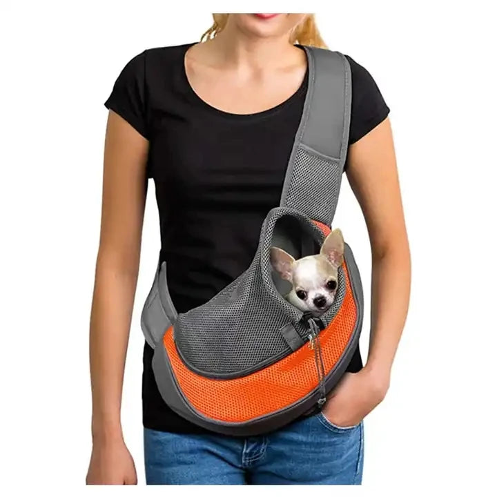 Wholesale Single Shoulder Breathable  Portable Travel Pet Lanyard Sling Carrier for Outdoor Men Women
