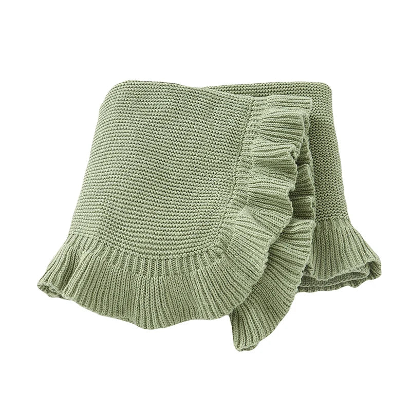 MIMIXIONG 100% Cotton Eco-Friendly All-Season Solid Plain Swaddle Blanket Knit Infant Newborn Wholesale Crochet Quilt