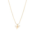 2023 Newest Stainless Steel Dragonfly Insect Pendant Necklace with Clavicle Chain Gold Plated Shell for Women for Wedding Party