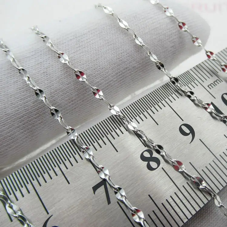Jewelry Premium 925 Sterling Silver 1.85mm Lip Bulk Roll Chain for Women Making Necklaces Bracelets