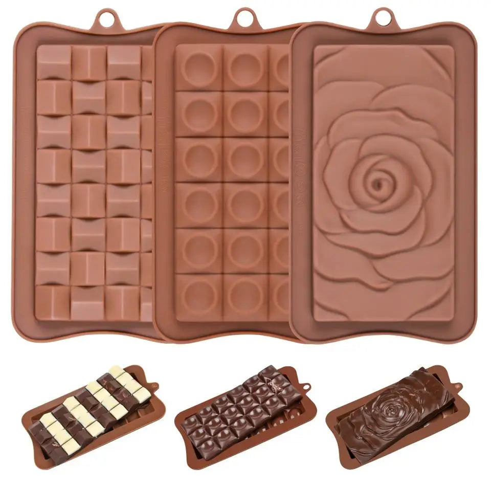 Silicone Chocolate bar Mold Food Grade Silicone Cake Decoration Chocolate Baking Tools Non Stick Jelly Candy Resin Mold