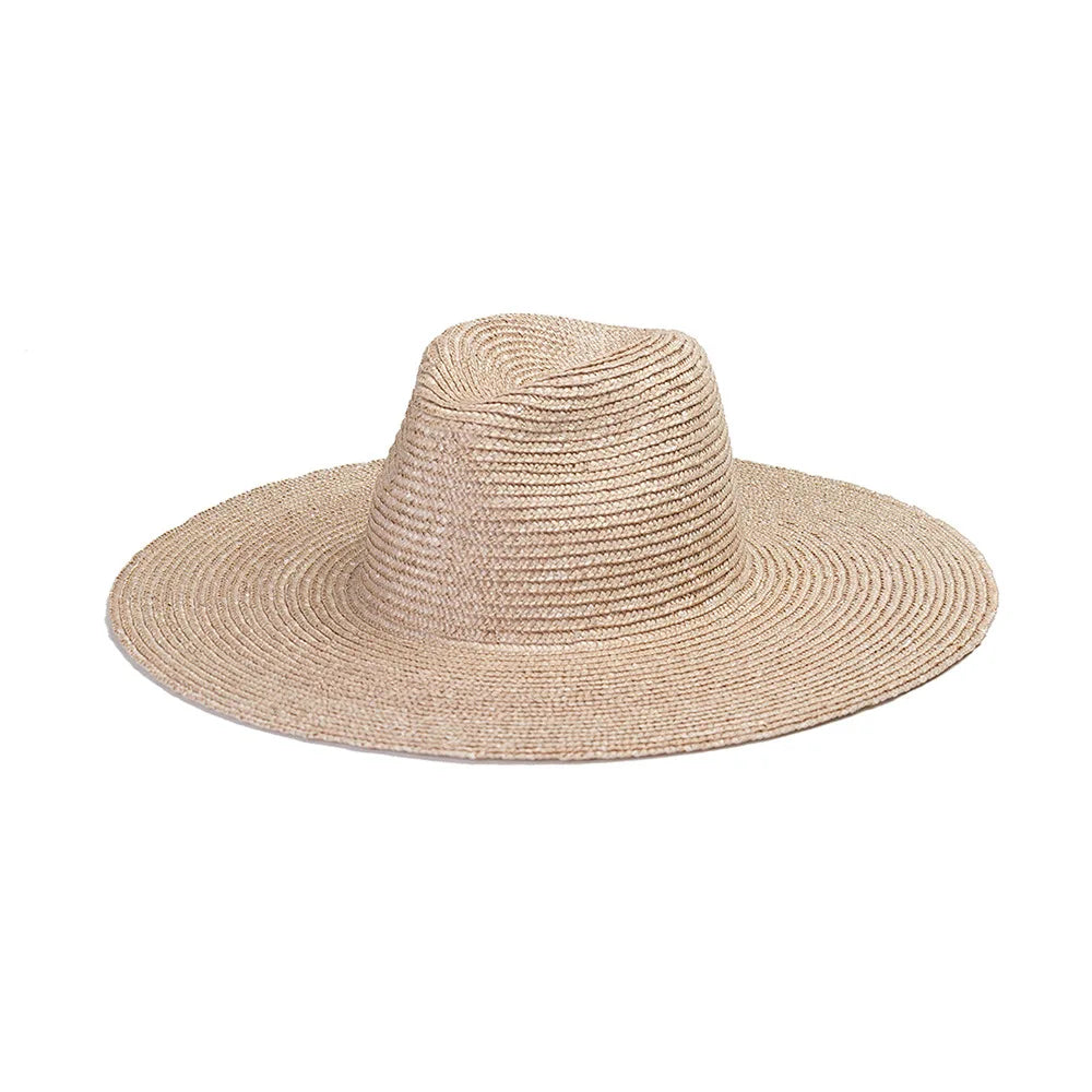 Wholesale R221 New Leisure Panama Hat Travel Sunscreen Beach Wheat Straw Grass Trilby Top Outdoor Party-Appropriate Boater Hat
