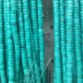 Natural Stone Hubei Turquoise Loose Gemstone Stone Bead Flat Heishi Blue Green Turquoise Bead for Jewelry Making DIY