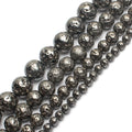 Natural 4/6/8/10MM Black Plating Lava Volcanic Stone Beads for DIY Jewelry Bracelet 15'' Accessories