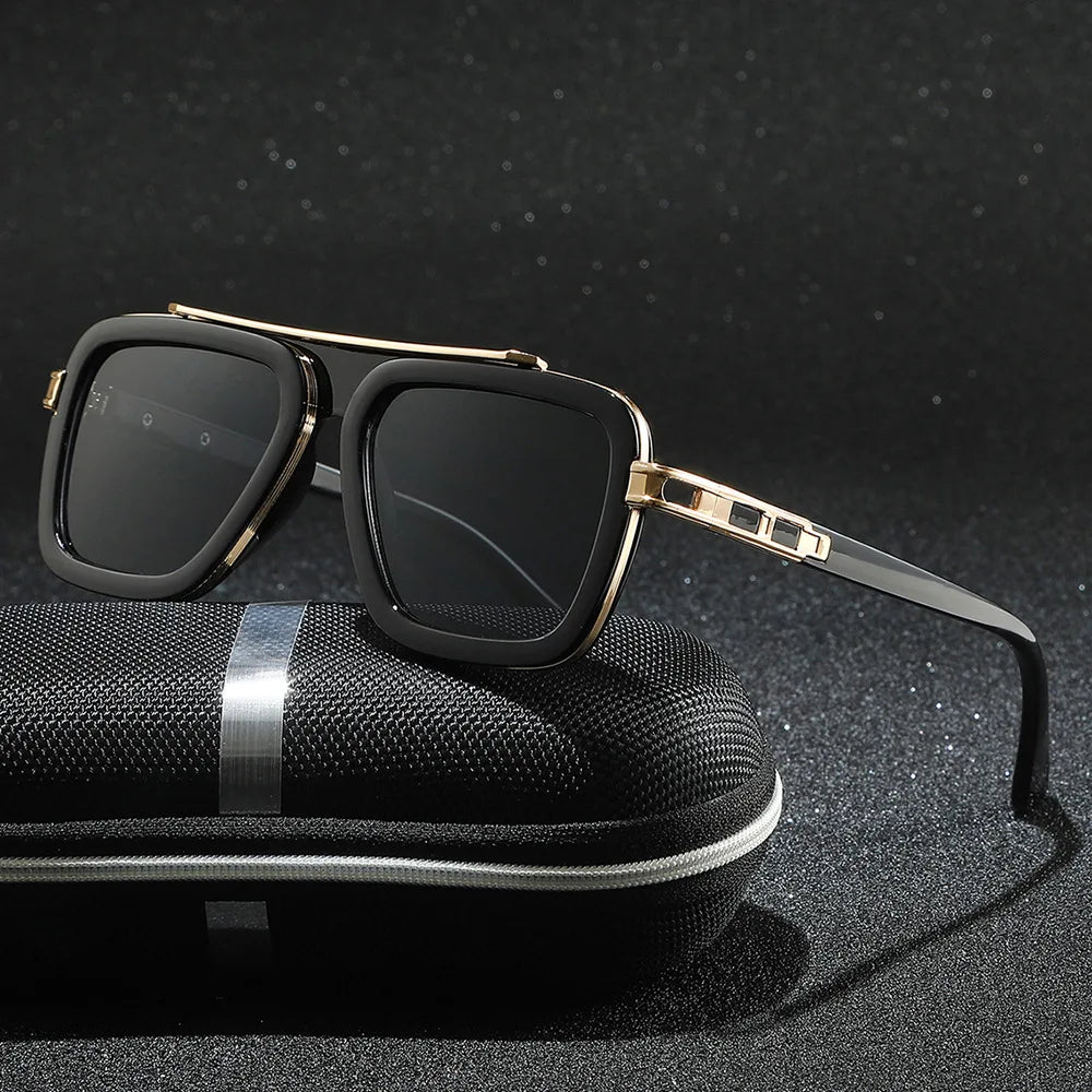 New 2026 Luxury Designer Unisex Sunglasses Gafas De Sol Fashion Trendy Men Women Square Shaped Metal Sunglasses