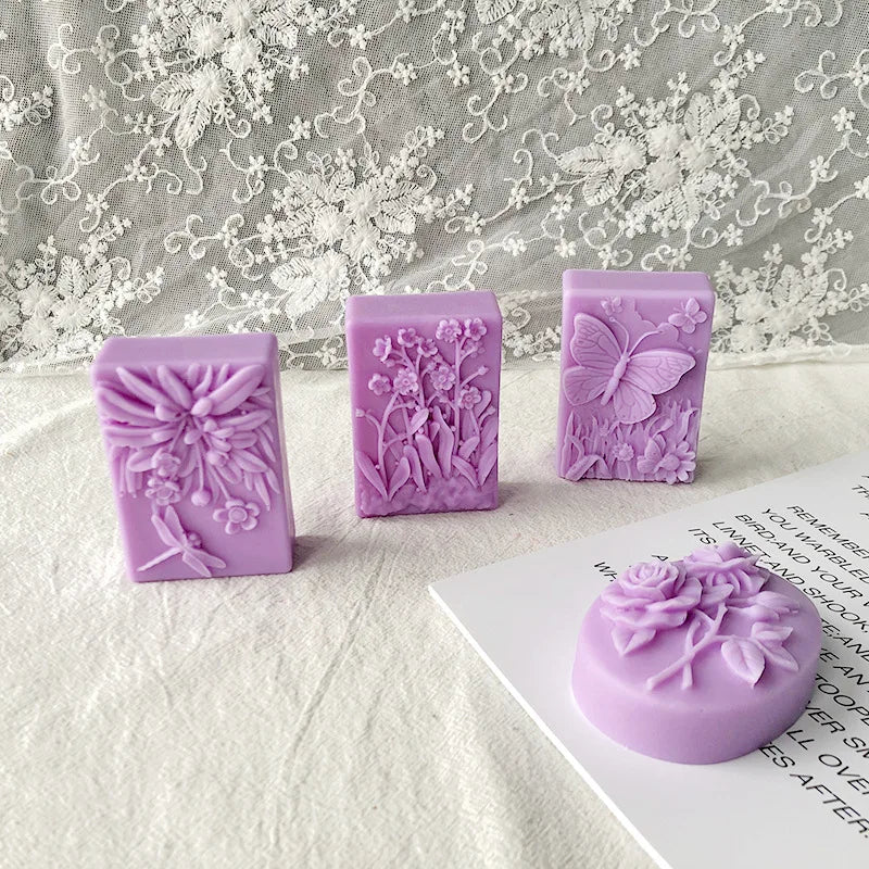 J6-58 Square Handmade Soap Silicone Mold DIY Aromatherapy Candle Plaster Car Diffuser Stone Handmade Soap Grinder