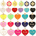 Clover Love Heart Hot Mama Enamel Charm Neon Pink Orange Turquoise Blue Oil Dropped18K Gold Plated Necklace Bracelet PendantM24