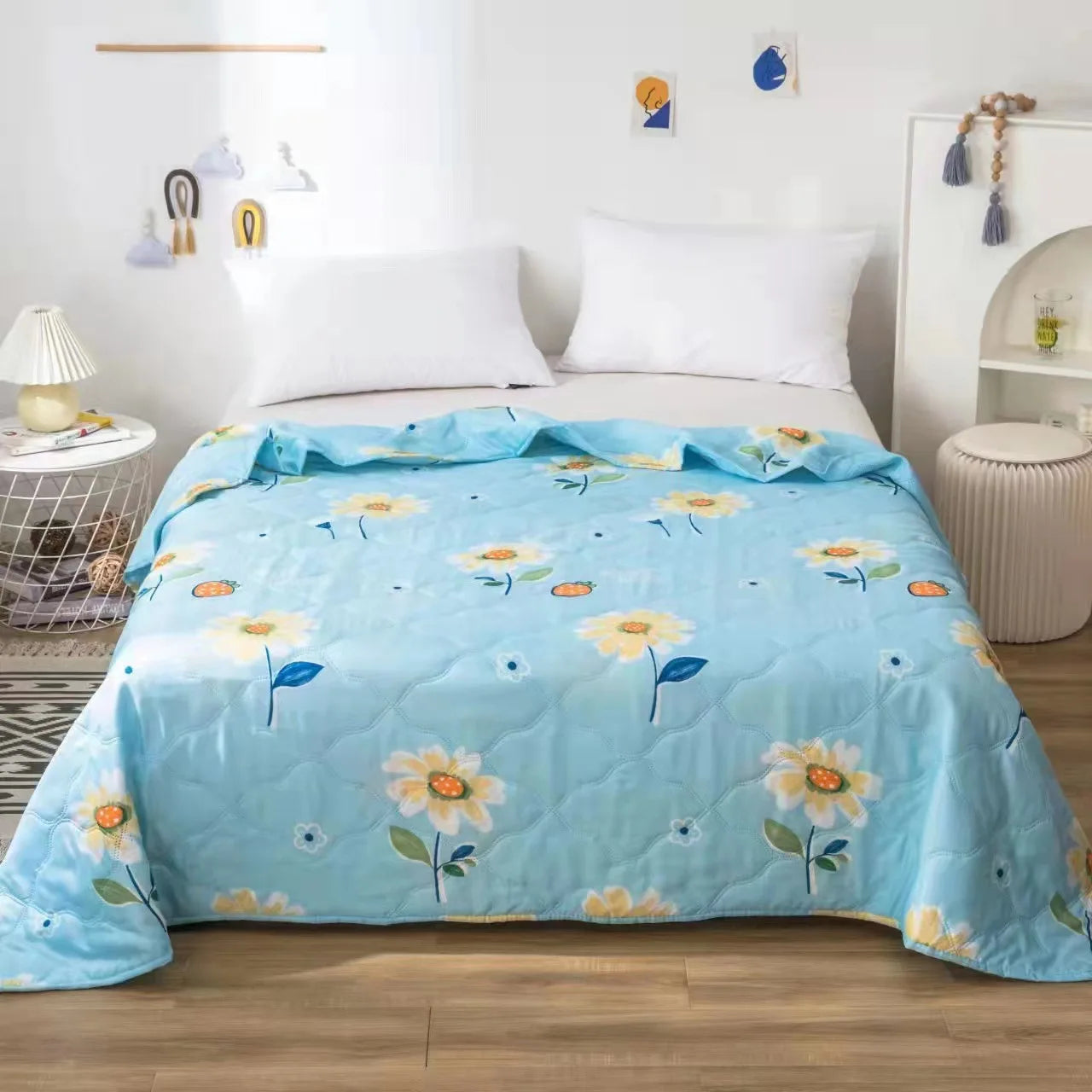 Wholesale Embroidered Organic 100% Polyester Bed Sheet Hotel Set Quilt Cover Comfortable Quilted Fabric for Quilting Home