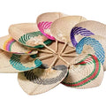 Natrual  Multi Color Cheap Hand Fans Palm Leaf  Decorative Hand-woven Bamboo Straw Natural Fiber   Handmade  PALM LEAF HAND FANS