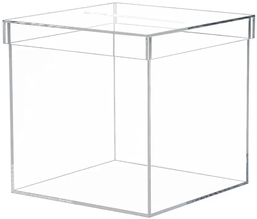 10" Luxe Acrylic Clear Wedding Card Box W/Lid - Lucite Gift/Money Box