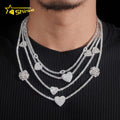 Iced Out Bling Bling Vvs1 D Color Moissanite Diamond Tennis Chain Necklace With Heart Rose Eye Charms
