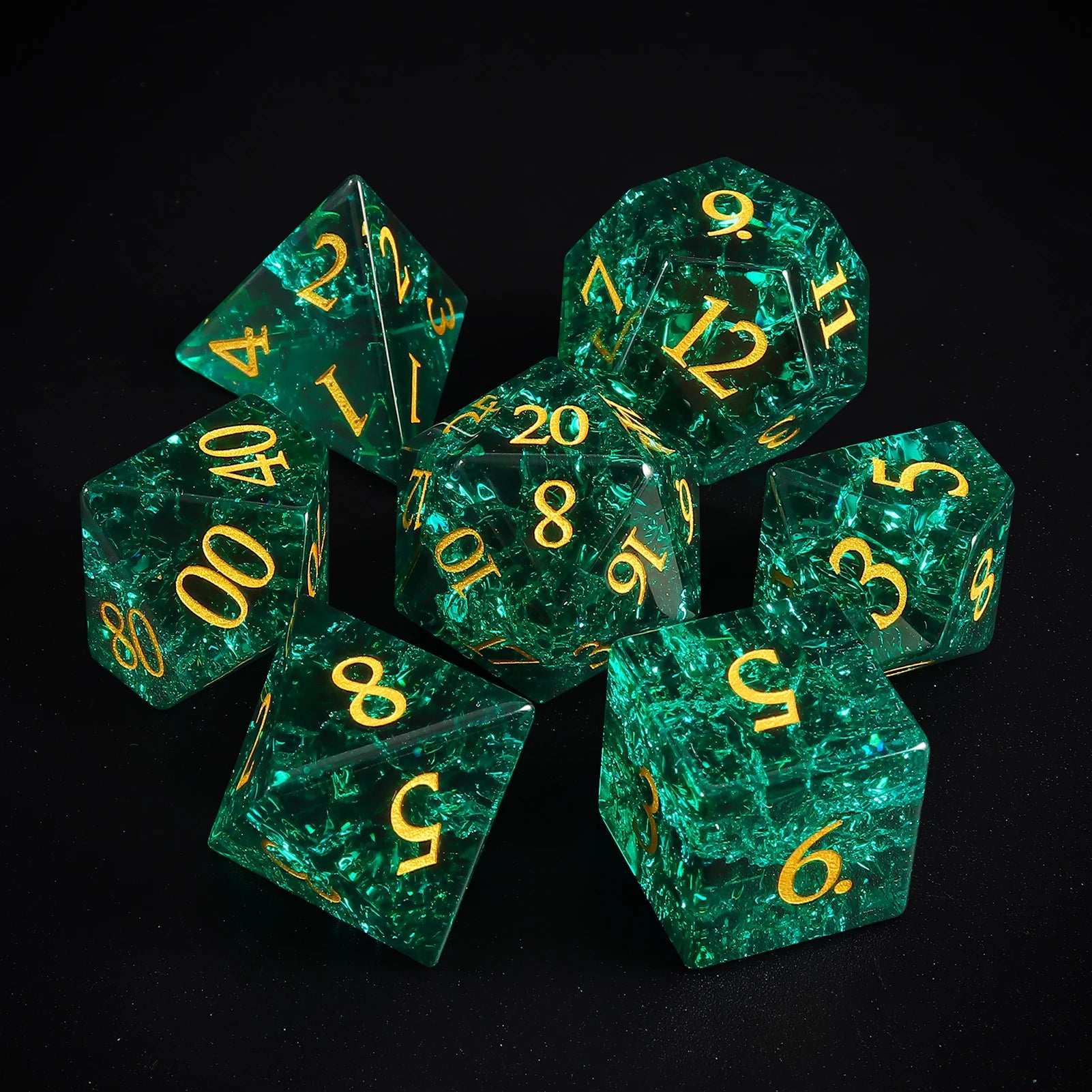 Custom Dice Set 7 Accessories for Dungeons and Dragons Multi-Sided Polyhedral Natural Stone Gem Dragon Dice Roleplaying Games